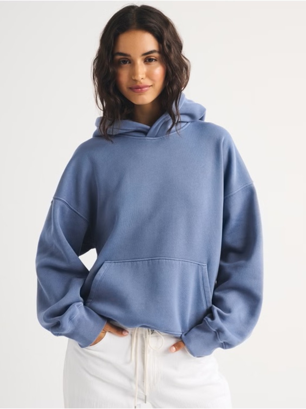 NET ABERCROMBIE AND FITCH HAND-DYED DUSTY BLUE SOFT SWEATSHIRT!